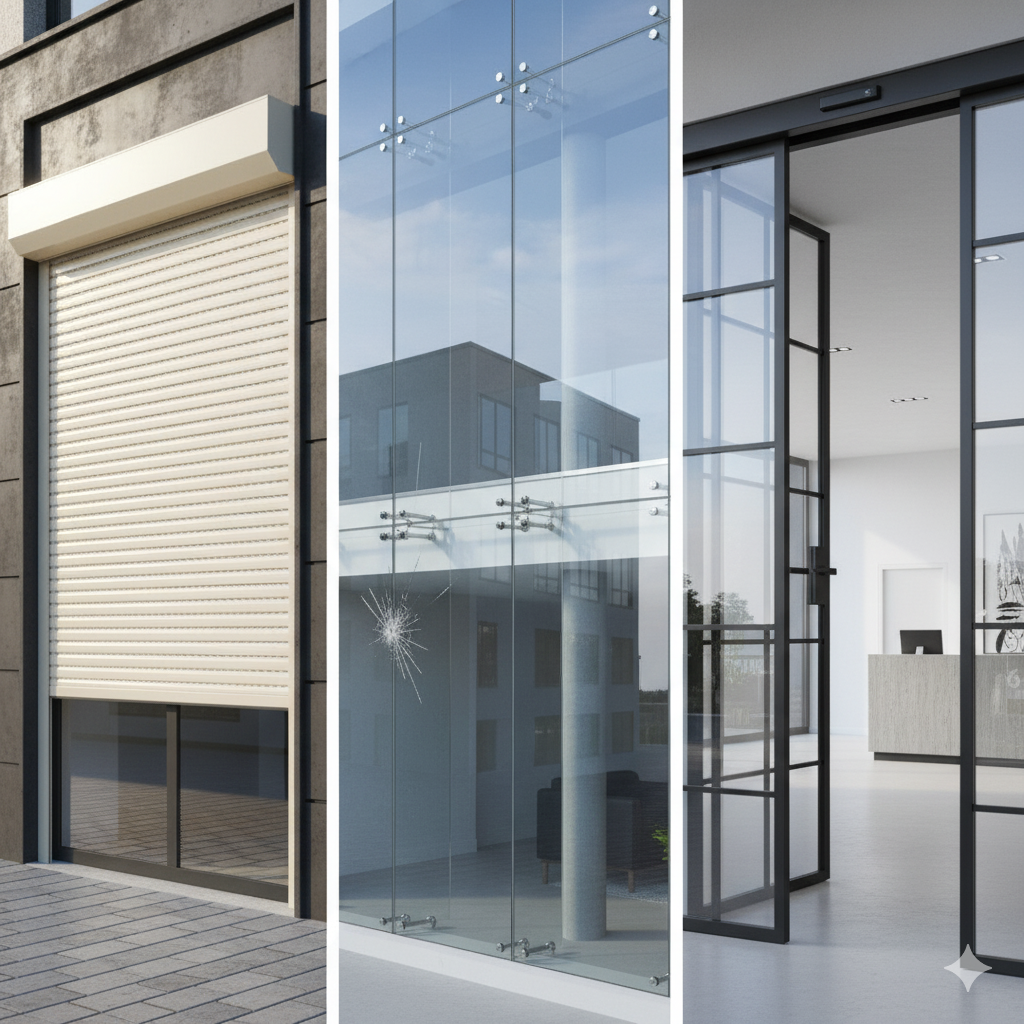 کرکره برقی، شیشه‌های امنیتی و سکوریت، درب‌های اتوماتیک