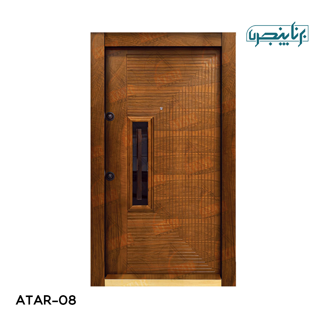 درب داخلی آتار درب مدل مدرن هندسی شیشه خور AD-108