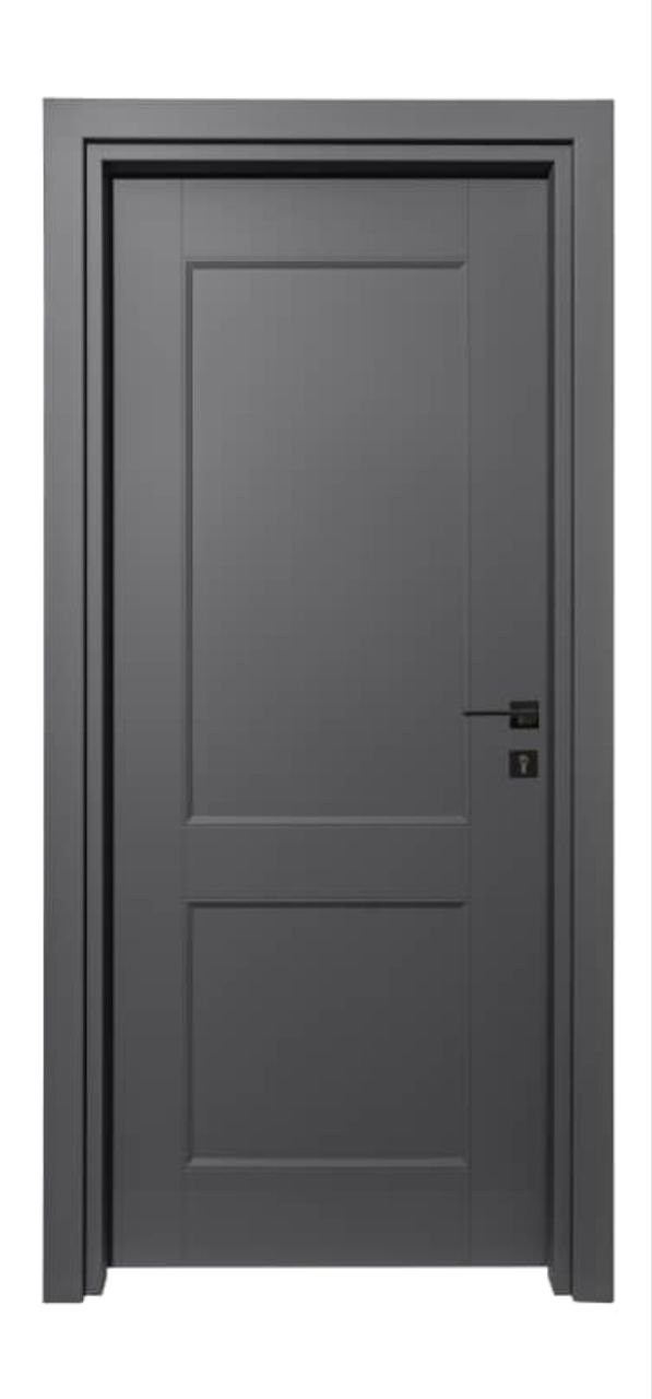 درب داخلی پلی وود سبزین در مدل مدرن دو قاب رنگ طوسی