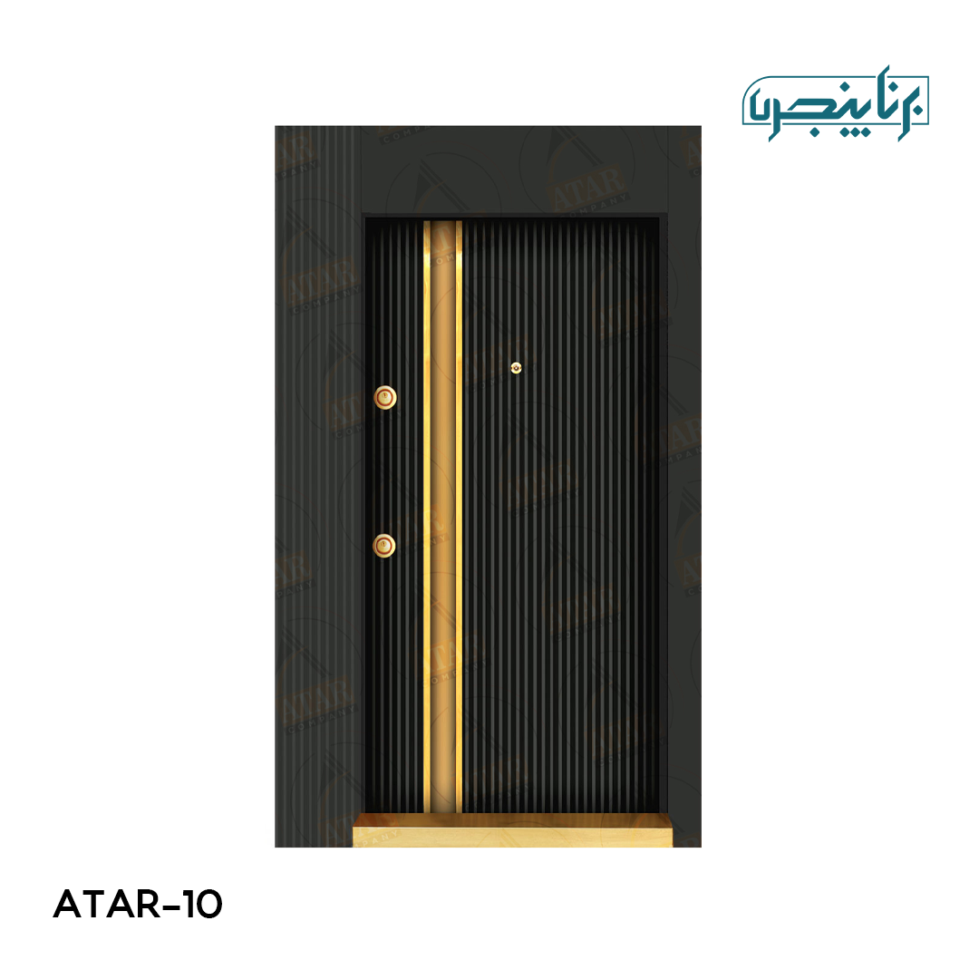 درب داخلی آتار درب AD-110 | درب مدرن طوسی و طلایی
