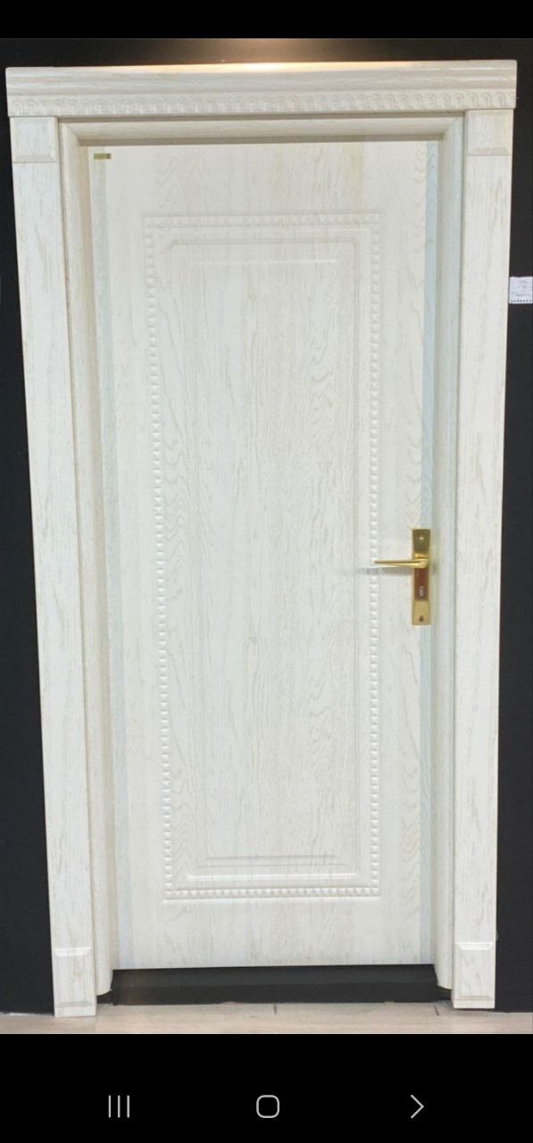 درب داخلی پلی وود سبزین در مدل کلاسیک S-112 روکش طرح چوب سفید